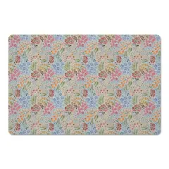 Wild Flower Floral Floor Mat Blue