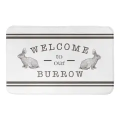 Welcome Burrow Bunny Bath Mat 34" x 21" Bath Mat