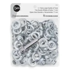 Dritz&reg; Silver Extra-Large Eyelets with Tools, 7/16"