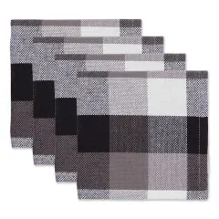 DII&reg; Black Tri Color Check Dishcloth Set, 4ct.
