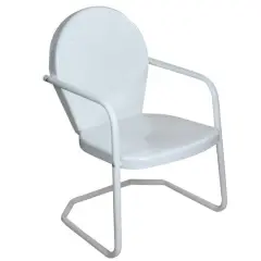 34" Outdoor Retro Tulip Armchair White