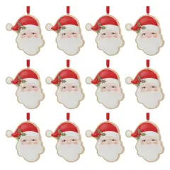 Frosted Santa Cookie Ornaments, 12ct.