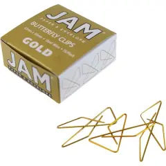 JAM Paper Colorful Butterfly Paper Clips Gold