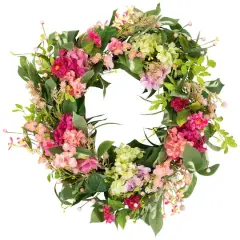 24" Leafy Hydrangea Floral Spring Wreath