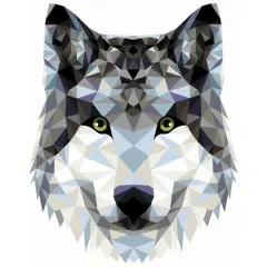 Crafting Spark Celebration Poly Wolf Painting by Numbers Kit 