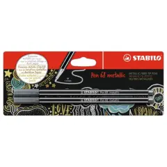 Stabilo&reg; Pen 68 Metallic Silver Pens, 2ct.