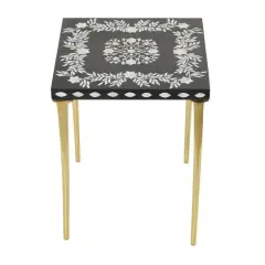 20" Gold Eclectic Aluminum Accent Table
