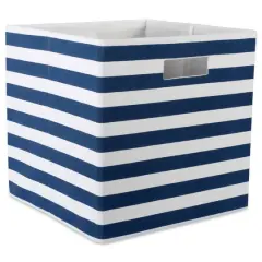 DII&reg; Striped Square Storage Cube Nautical Blue