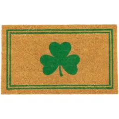 Green Shamrock & Double Stripe Doormat