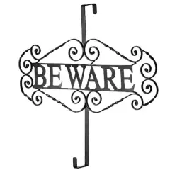 16" Halloween Beware Wreath Hanger