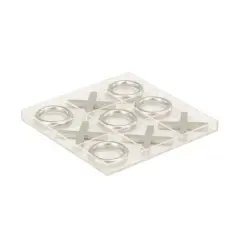 Silver Acrylic & Metal Glam Tic-Tac-Toe Game Set
