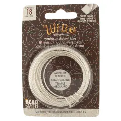 The Beadsmith&reg; Wire Elements&trade; 18 Gauge Tarnish Resistant Medium Temper Twisted Square Wire, 8yd. Silver