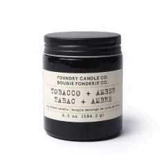 Foundry Candle Co. 6.5oz. Soy Blend Scented Jar Candle Tobacco and Amber