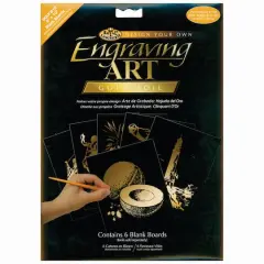 Royal & Langnickel&reg; Engraving Art&trade; 8" x 10" Gold Foil Blank Boards, 6 Sheets