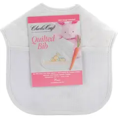 Charles Craft Solid White Quilted Baby Bib