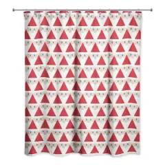 Geo Santa Pattern Shower Curtain