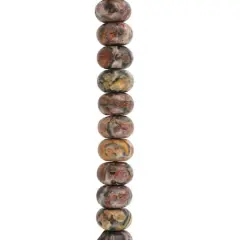 Leopard Jasper Rondelle Beads, 8mm by Bead Landing&trade;