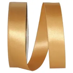 JAM Paper 1.5" x 100yd. Double Face Satin Ribbon Old Gold