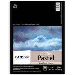 Canson&reg; Mi-Teintes&reg; 9" x 12" Black Pastel Paper Pad, 24 Sheets