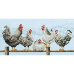 Dimensions&reg; Black & White Hens Counted Cross Stitch Kit