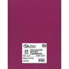 PA Paper&trade; Accents 8.5" x 11" Heavyweight Smooth Cardstock, 25 Sheets Deep Orchid