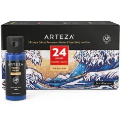 Arteza&reg; 24 Color Fabric Paint Set