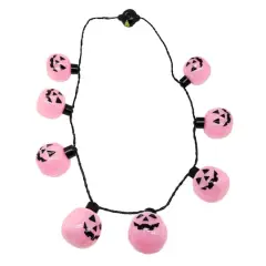 33" Pink Jack-O'-Lantern Necklace