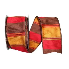 JAM Paper 2.5" x 10yd. Stripe Dupioni Dusk Wired Ribbon