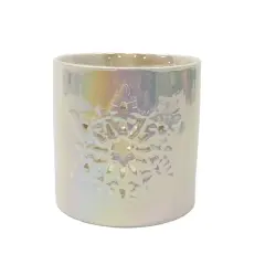 3.5" White Iridescent Star Ceramic Candle Holder by Ashland&reg;