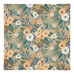 Tropical Floral Cotton Twill Napkin Beige