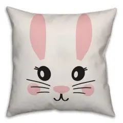 Simple Bunny Face Throw Pillow