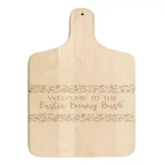 Easter Bunny Bash 8" x 17" Maple Paddle Cutting Board