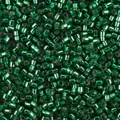 John Bead 11/0 Miyuki Delica Glass Seed Beads, 5g Silver Lined Emerald Dyed