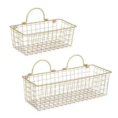 DII&reg; Wire Wall Basket Set Gold