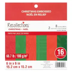 6" x 6" Christmas Embossed Paper Pad, 16 Sheets by Recollections&trade;