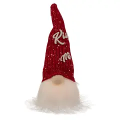 11.5" Lighted Red Knit 'Kiss Me' Hat Valentine's Day Gnome