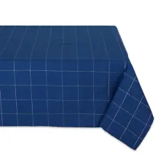 Blue Metallic Windowpane Tablecloth 60" x 84"