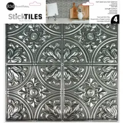 RoomMates Silver Tin Peel & Stick Tile Backsplash StickTiles&reg;
