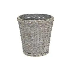 Household Essentials 7" Woven Wicker Waste Basket Gray