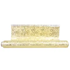 JAM Paper Embossed Floral Foil Wrapping Paper, 20" x 50ft. Gold