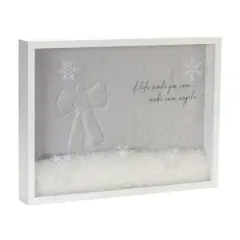 15.75" Winter Snow Angels Shadow Box Tabletop D&eacute;cor