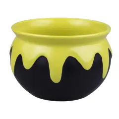 6.25" Black & Green Drip Ceramic Cauldron by Makery&trade;