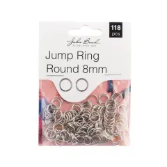 John Bead Must Have Findings 8mm Round Jump Ring, 118ct. Antique Silver