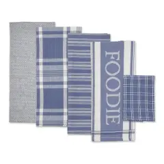 DII&reg; Foodie Dish Towel & Dishcloth Set Stonewash Blue