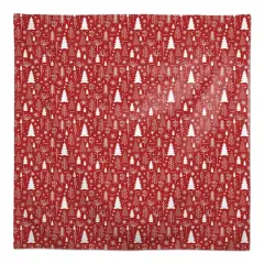 58" Red & White Winter Tree Pattern Tablecloth