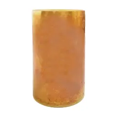 Hello Honey&reg; 8" Orange Iridescent Glass Hurricane Vase
