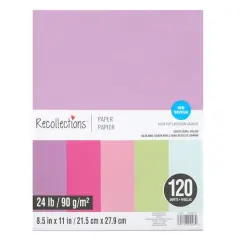 8.5" x 11" Mixed 24lb. Solid Core Paper Pack by Recollections&trade;, 120 Sheets Soda Pop