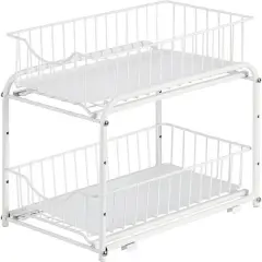 NEX&trade; White 2-Tier Under Sink Storage Sliding Basket Organizer Drawer