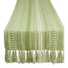 DII&reg; 72" Braided Stripe Table Runner Antique Green