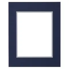 16" x 20" Double Mat by Studio D&eacute;cor&reg;, 11" x 14" Opening Midnight Blue/Bluestone